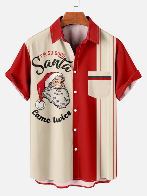 Men's Christmas Funny Graphic Short Sleeve Hawaiian Shirt